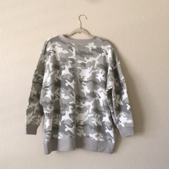 Ocean Drive Crewneck Sweatshirt Oversized Camouflage Medium - Picture 8 of 13